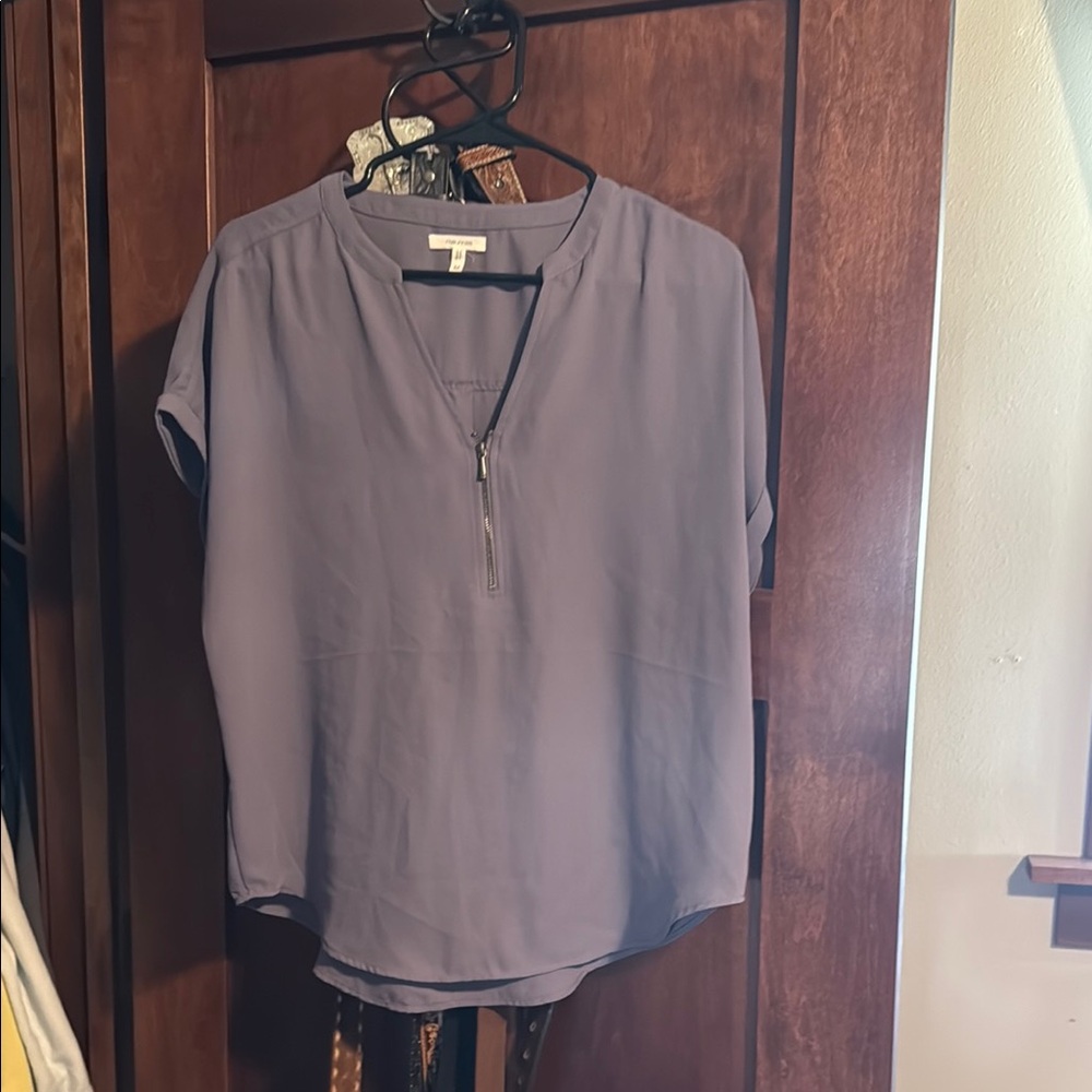 Women's Purple Zipper Blouse
